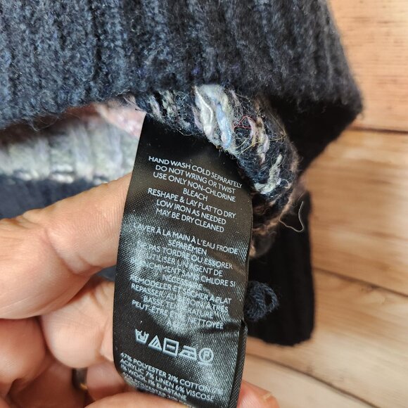 Anthropologie Pilcro Mash Up Cardigan Sweater Mixed Print 3 Button Womens Size L - Picture 11 of 16